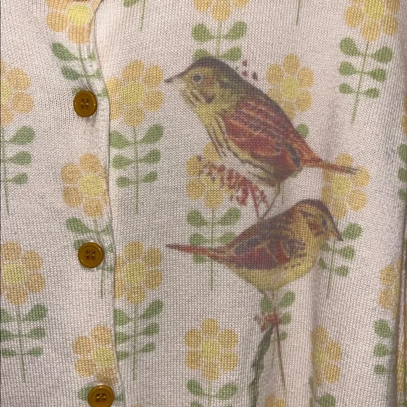 Vintage Bird and Flower Cardigan Sweater - Picture 3 of 8